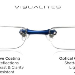 Picture of blue half frame reading glasses