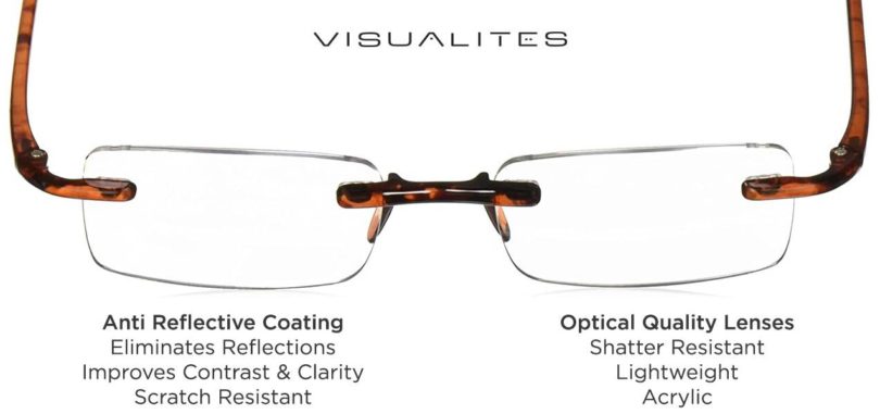 Picture of rimless tortoise reading glasses