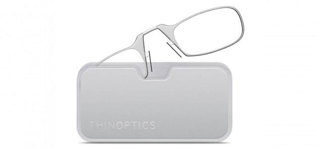 Thinoptics fashion reading glasses silver metal case