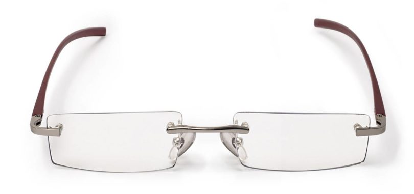 red metal lightweight reading glasses