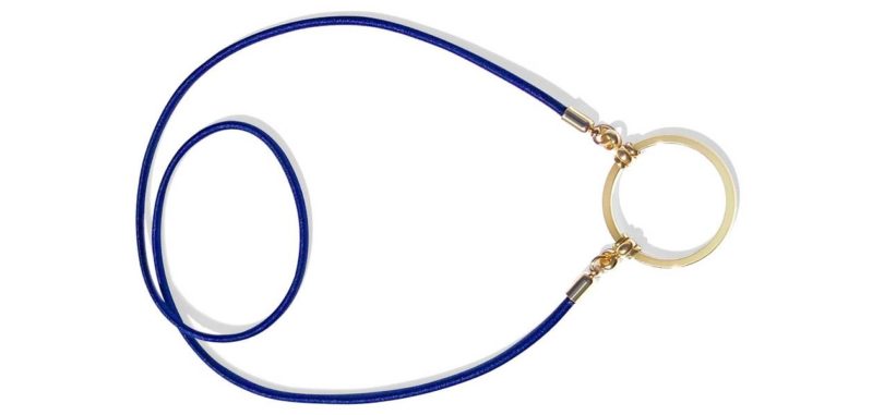 Blue and Gold Rimless Reading Glasses Carrier Loop