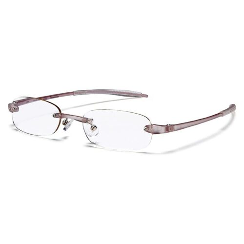 Visualites 5 Designer Rimless Reading Glasses in Purple