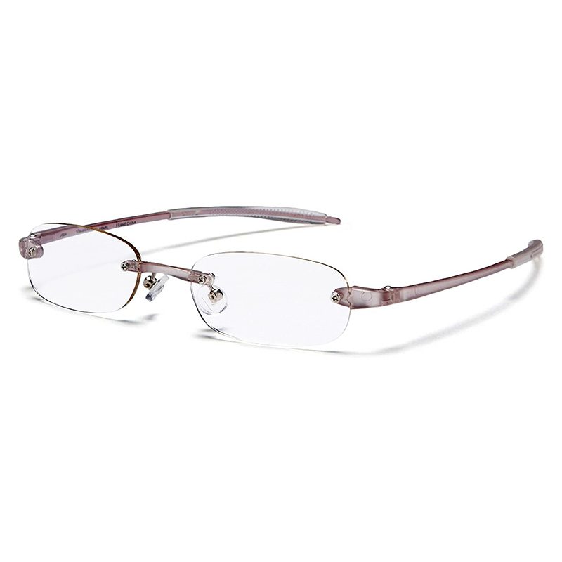 Visualites 5 Designer Rimless Reading Glasses in Purple