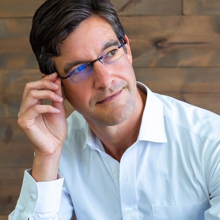 Man Wearing Durable Computer Reading Glasses