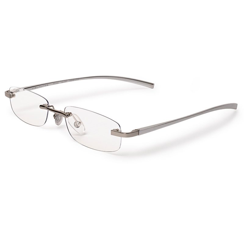 Visualites X Rimless Reading Glasses in Silver With Pillow Shaped Lenses